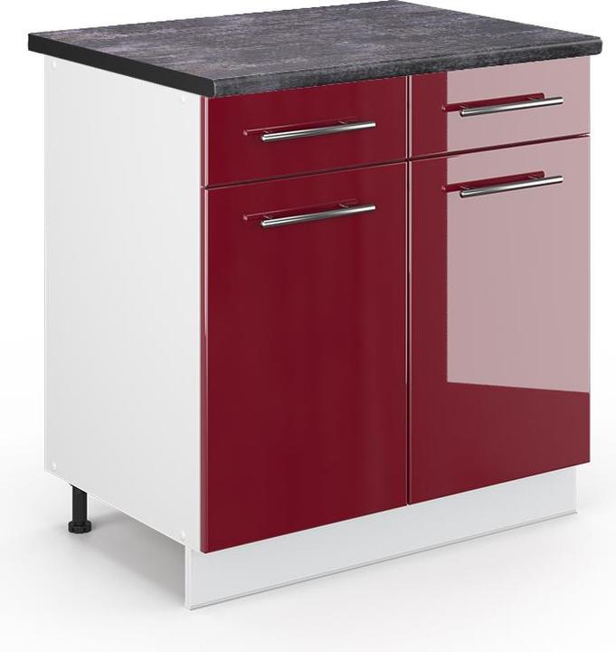 Anthrazit, Bordeaux Hochglanz, Rot, Weiss