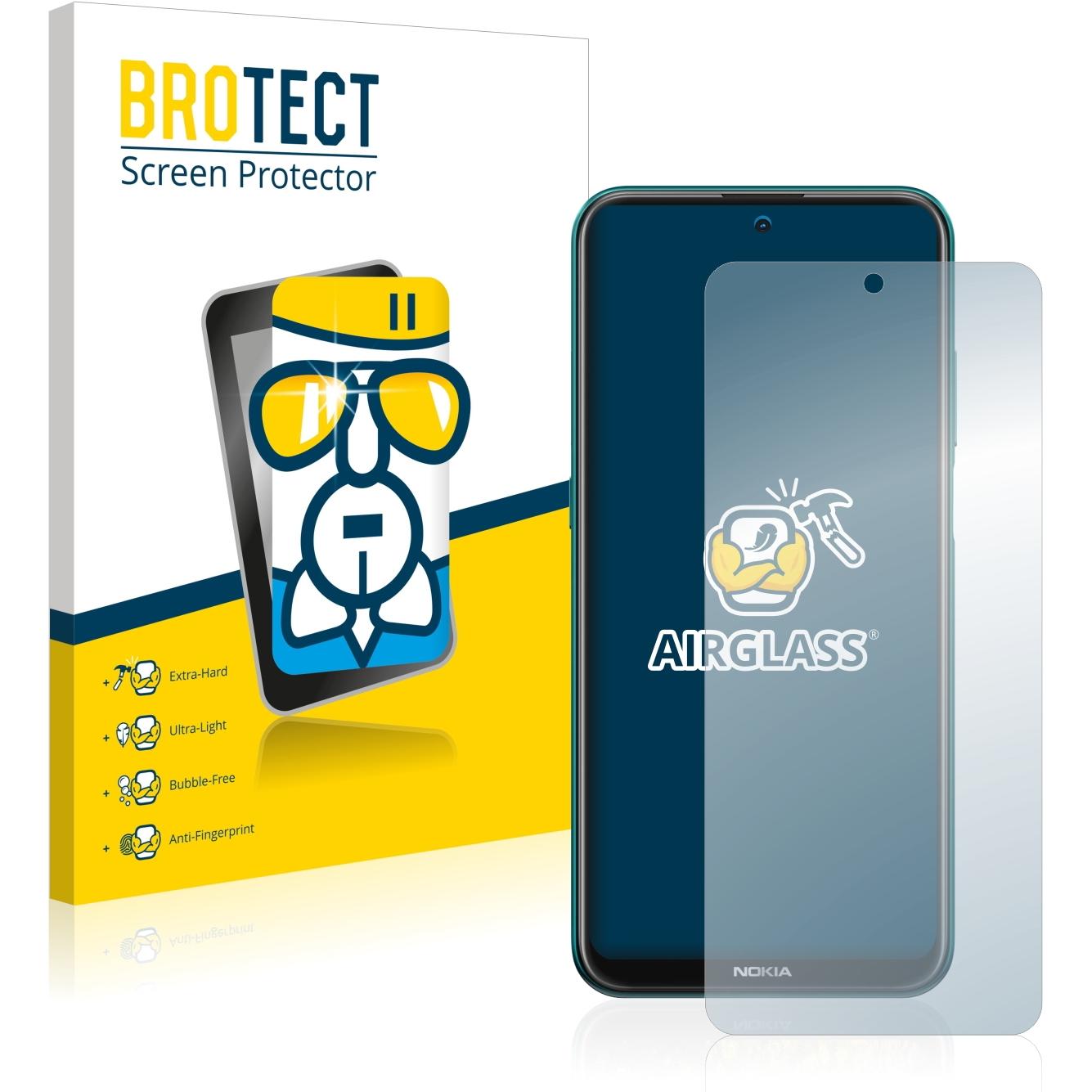 BROTECT AirGlass Panzerglasfolie (1 Stück, Nokia X20), Smartphone Schutzfolie, Transparent