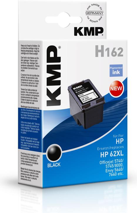 Produktbild KMP H162 Tintenpatrone kompatibel mit HP C2P05AE 62 XL (BK)