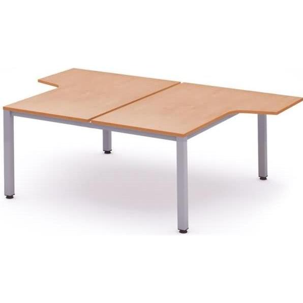 Rocada, Schreibtisch, Mehrfacharbeitstisch Executive L-Form BxTxH 160x163x240x73cm Gestell grau Platte Melamin buche