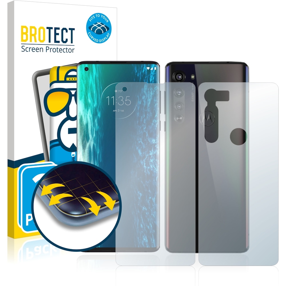 BROTECT Full-Cover Displayschutz (2 Stück, Motorola Edge), Smartphone Schutzfolie, Transparent