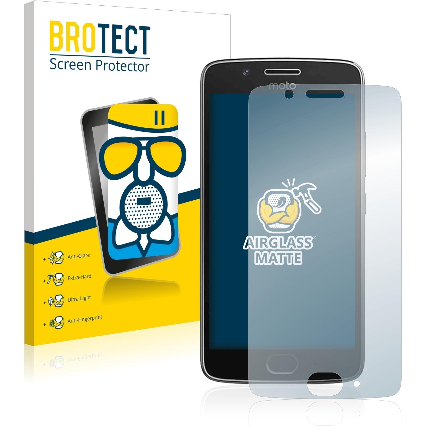 BROTECT AirGlass Panzerglasfolie Matt (1 Stück, Motorola Moto G5), Smartphone Schutzfolie, Grau