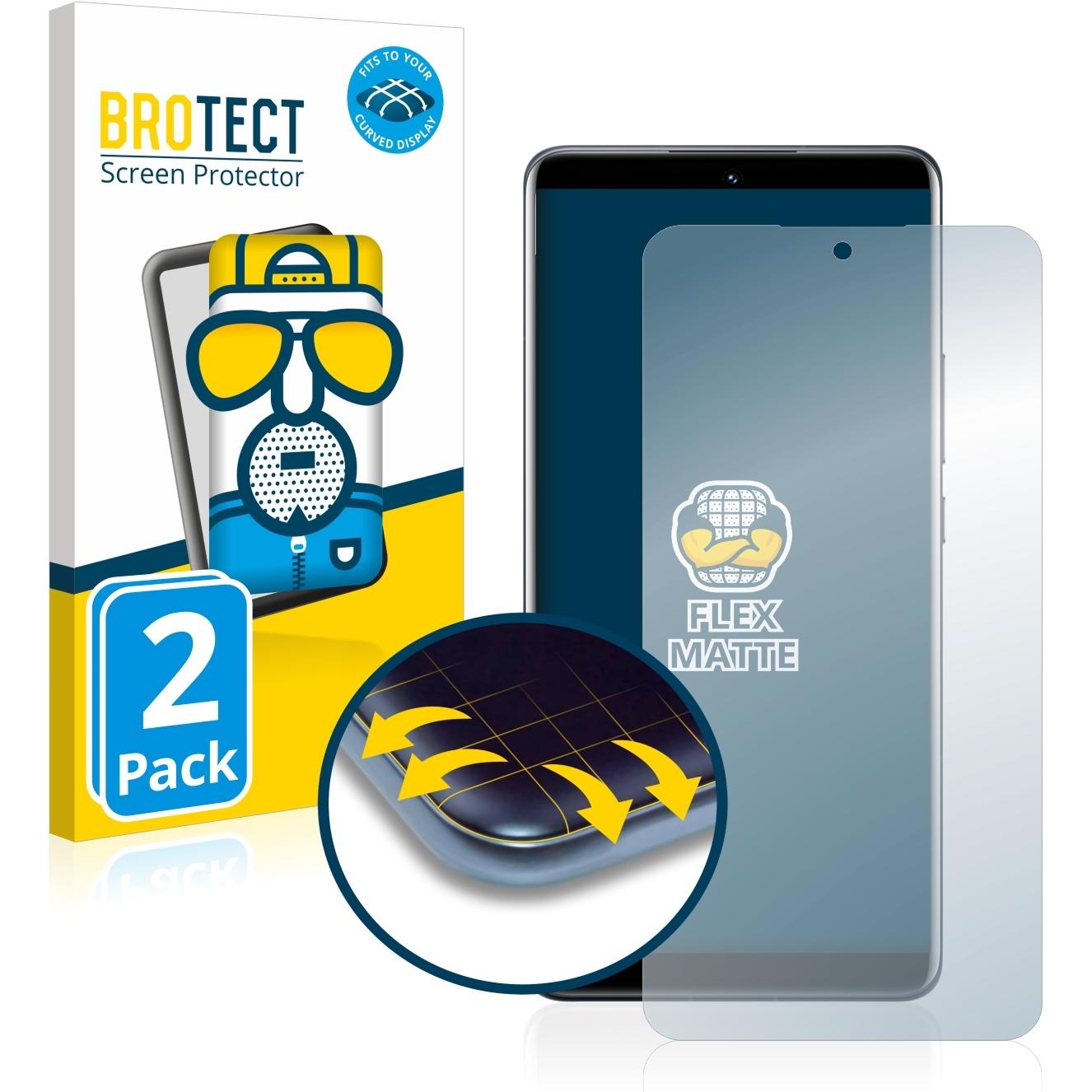 BROTECT Full-Cover Displayschutz Matt (2 Stück, Xiaomi 12 Pro), Smartphone Schutzfolie, Grau