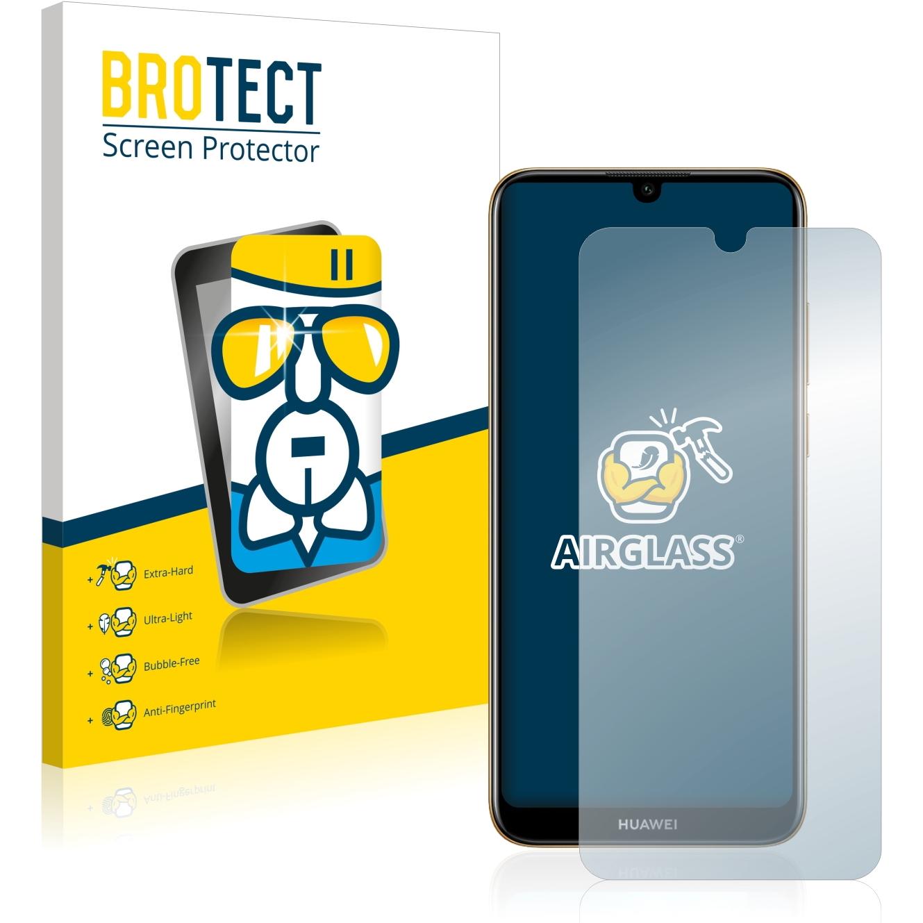BROTECT AirGlass Panzerglasfolie (1 Stück, Huawei Y6 (2019)), Smartphone Schutzfolie, Transparent