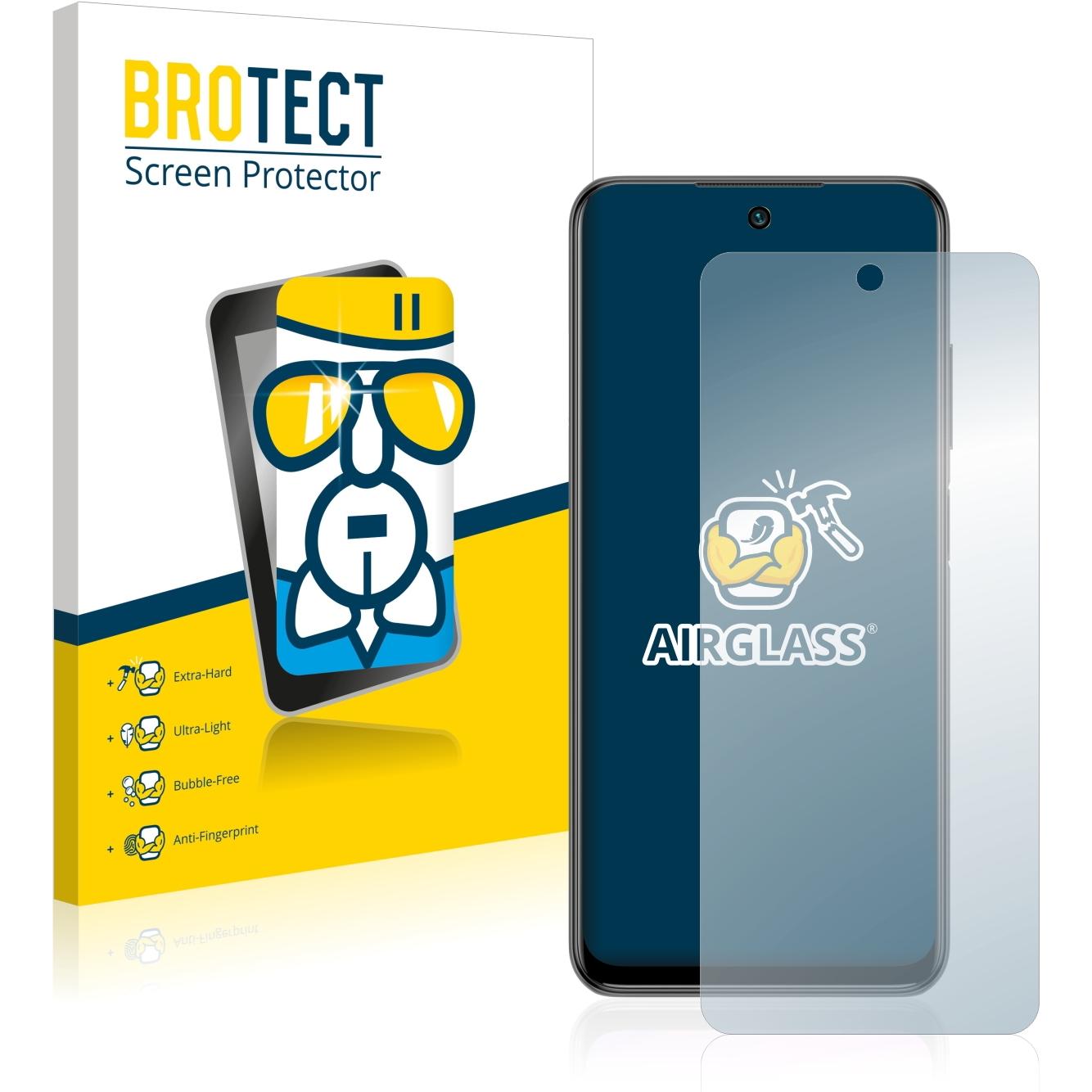 BROTECT AirGlass Panzerglasfolie (1 Stück, Xiaomi Redmi Note 10T 5G), Smartphone Schutzfolie, Transparent