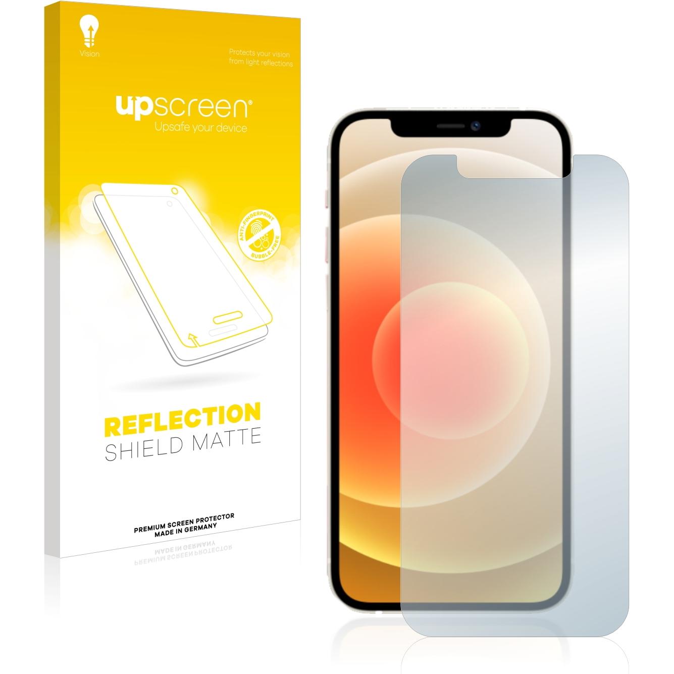 upscreen Reflection Shield Displayschutz Matt (1 Stück, Apple iPhone 12), Smartphone Schutzfolie, Grau