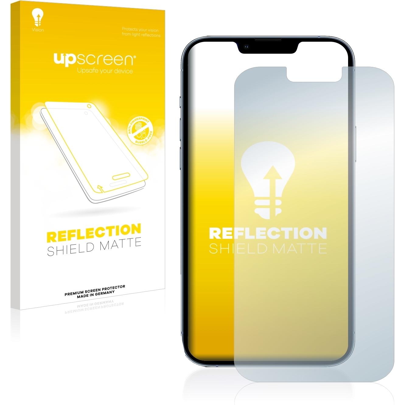 upscreen Reflection Shield Displayschutz Matt (1 Stück, Apple iPhone 13 Pro Max), Smartphone Schutzfolie, Grau