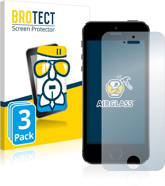 BROTECT AirGlass Panzerglasfolie (3 Stück, Apple iPhone 5s)