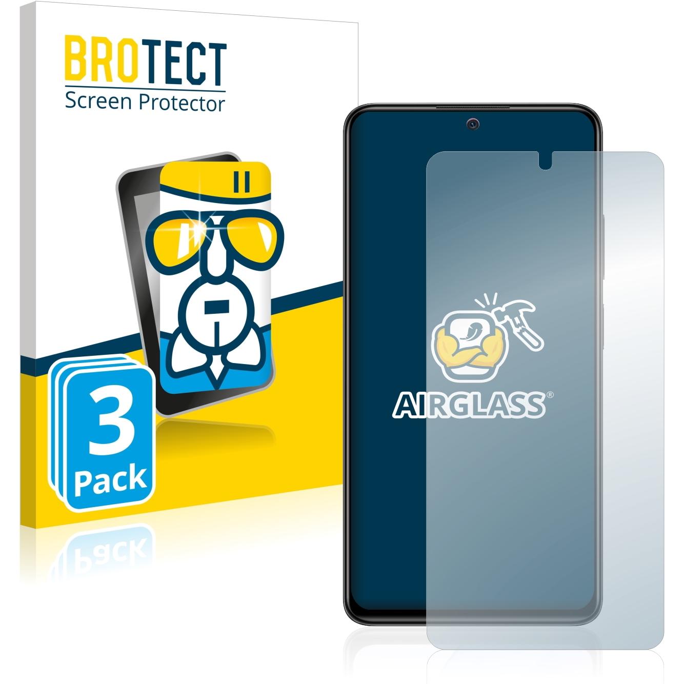 BROTECT AirGlass Panzerglasfolie (3 Stück, Xiaomi Redmi Note 11 Pro 5G), Smartphone Schutzfolie, Transparent