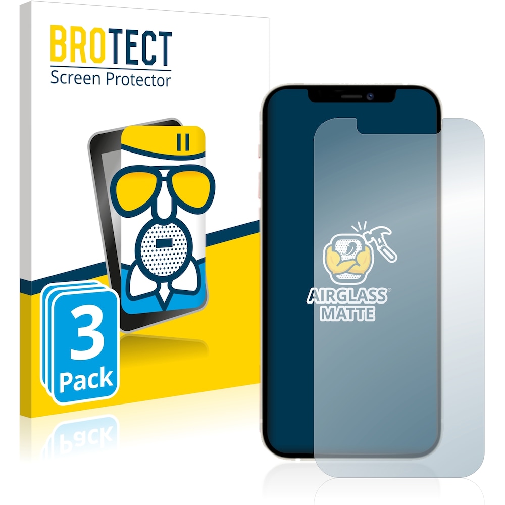 BROTECT AirGlass (1 Stück, iPhone 12 Pro), Smartphone Schutzfolie, Grau