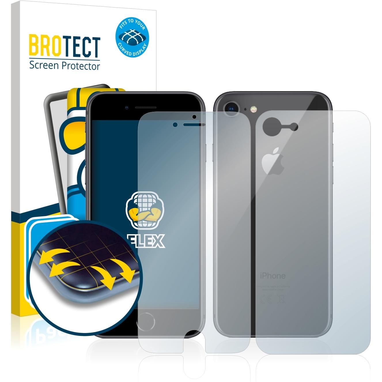 BROTECT Full-Cover Displayschutz (2 Stück, Apple iPhone 8), Smartphone Schutzfolie, Transparent