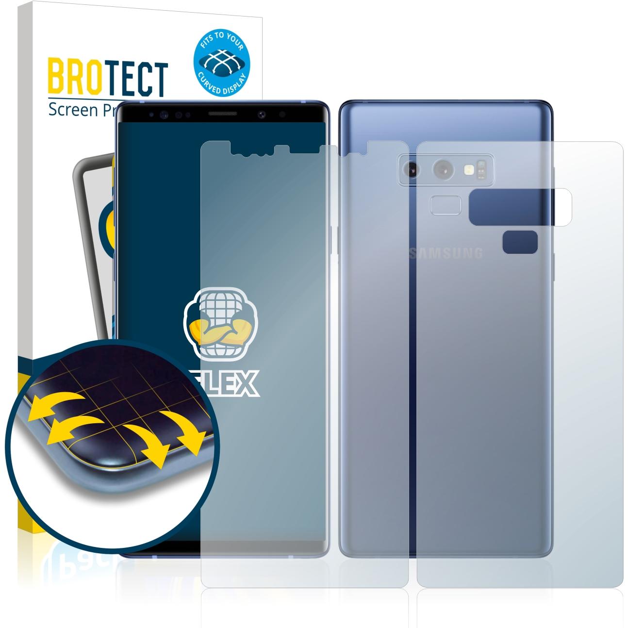 BROTECT Full-Cover Displayschutz (2 Stück, Samsung Galaxy Note 9), Smartphone Schutzfolie, Transparent