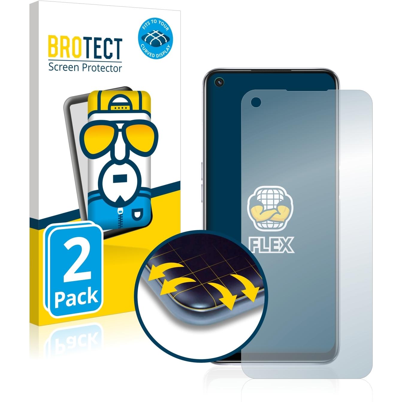 BROTECT Full-Cover Displayschutz (2 Stück, Oppo A54 5G), Smartphone Schutzfolie, Transparent