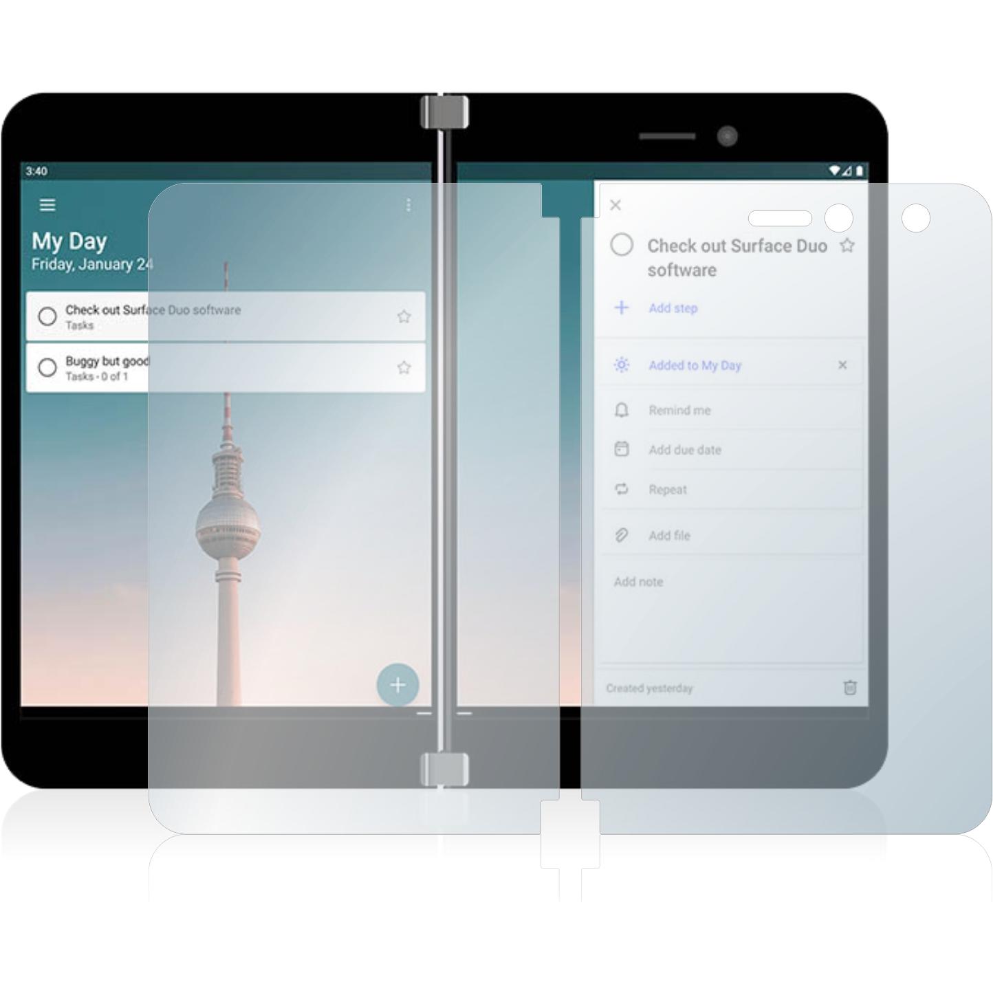 Thumbnail - BROTECT AirGlass Panzerglasfolie Matt (1 Stück, Microsoft Surface Duo), Smartphone Schutzfolie, Grau