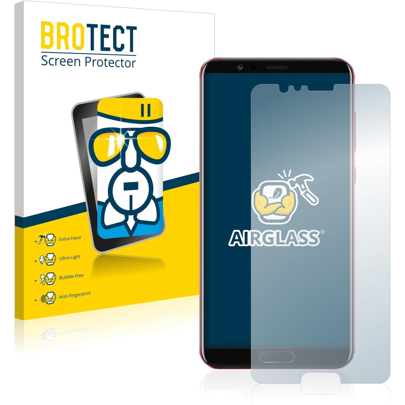 BROTECT AirGlass Panzerglasfolie (1 Stück, Honor View 10), Smartphone Schutzfolie, Transparent