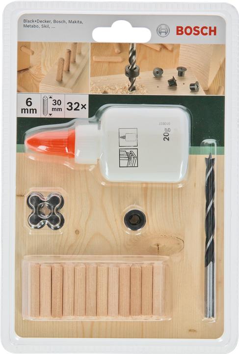 Produktbild Bosch Zubehör 32tlg. Dübel-Set D= 6 mm L= 30 mm (32 Stk.)