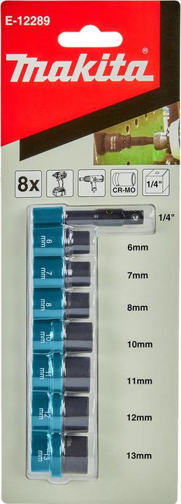 Image du produit Makita Jeu de clés à douille (7 mm, 6 mm, 8 mm, 12 mm, 13 mm, 10 mm, 11 mm)