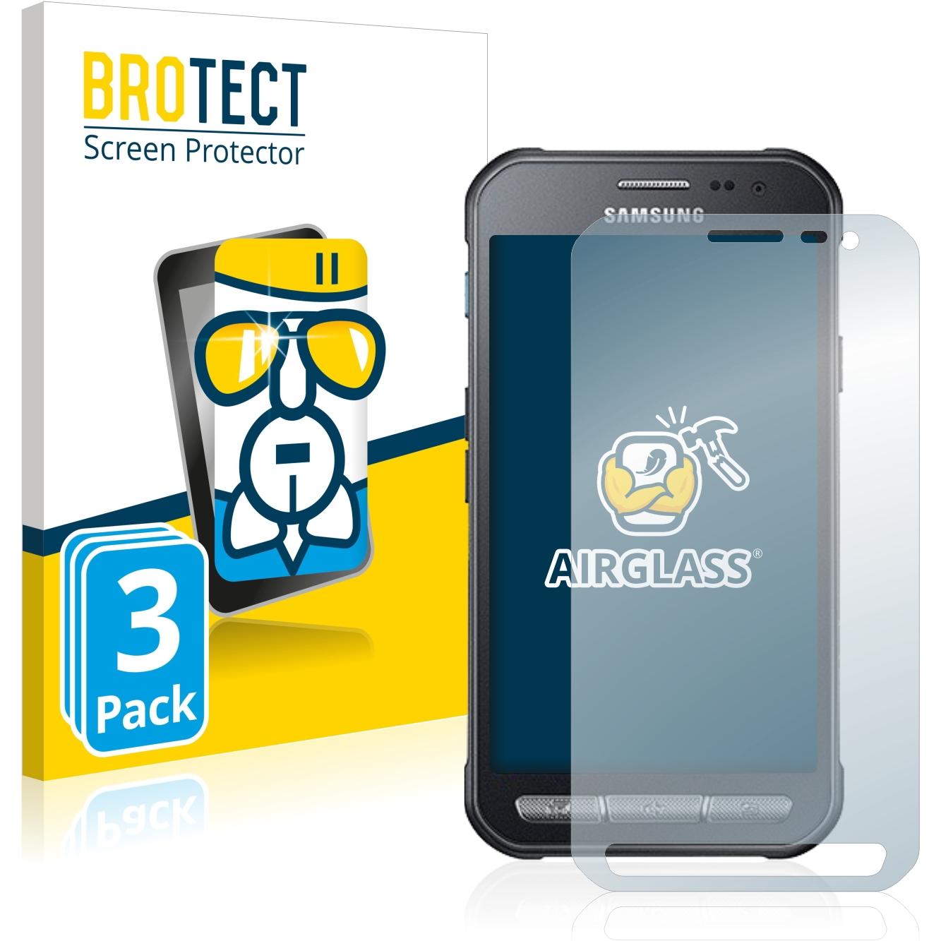 BROTECT AirGlass Panzerglasfolie (3 Stück, Samsung Galaxy S21), Smartphone Schutzfolie, Transparent