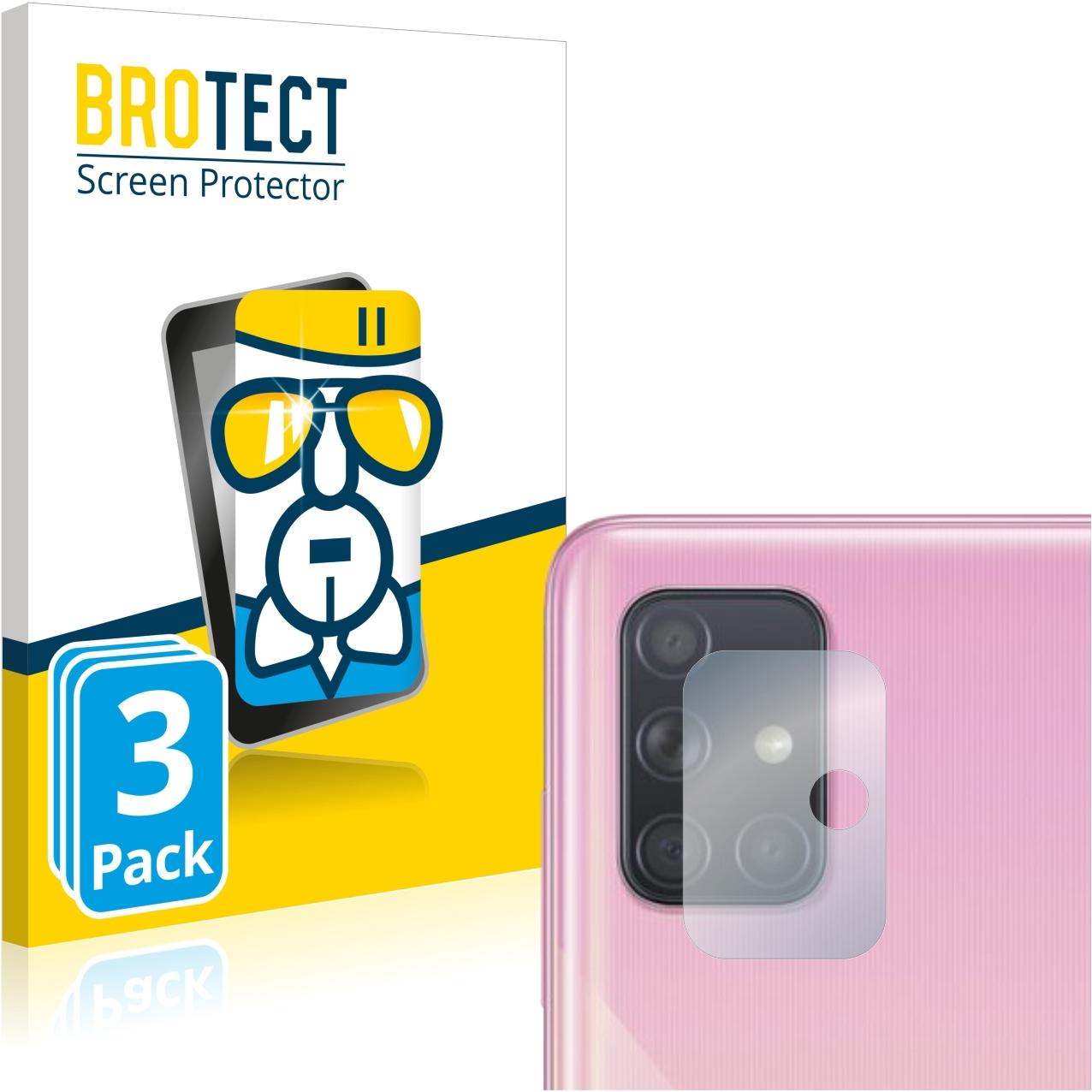 BROTECT AirGlass Panzerglasfolie (3 Stück, Samsung Galaxy A51), Smartphone Schutzfolie, Transparent