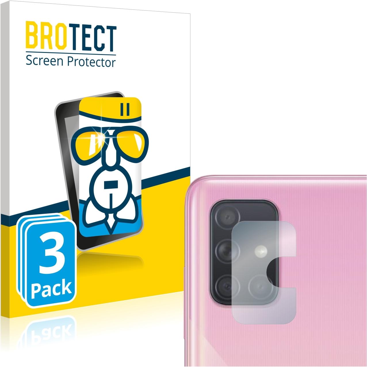 BROTECT AirGlass Panzerglasfolie (3 Stück, Samsung Galaxy A71), Smartphone Schutzfolie, Transparent
