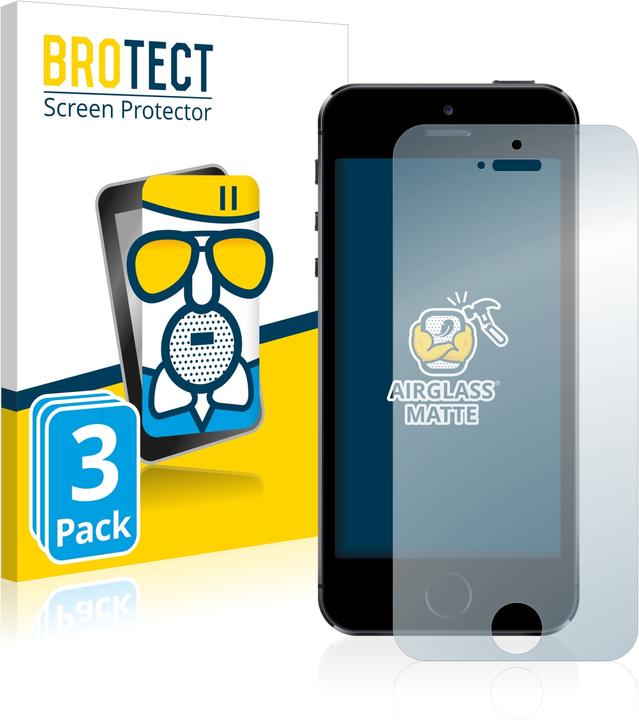 BROTECT AirGlass Panzerglasfolie Matt (3 Stück, Apple iPhone 5s)