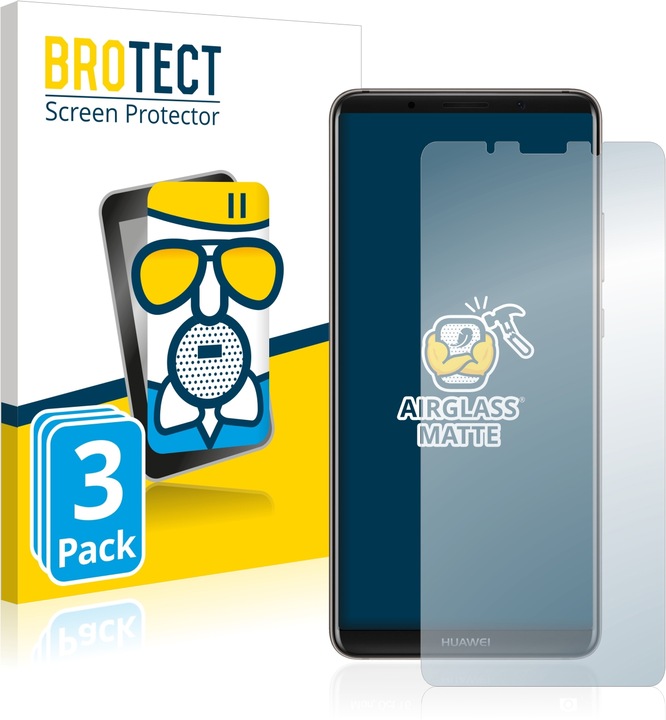 Produktbild BROTECT AirGlass Panzerglasfolie Matt (3 Stück, Huawei Mate 10 Pro)