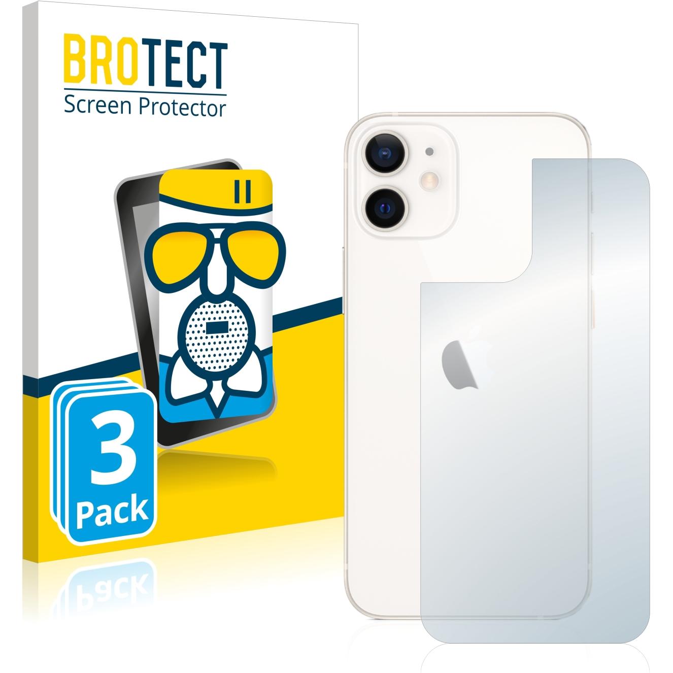 BROTECT AirGlass Panzerglasfolie Matt (3 Stück, Apple iPhone 12 mini), Smartphone Schutzfolie, Grau