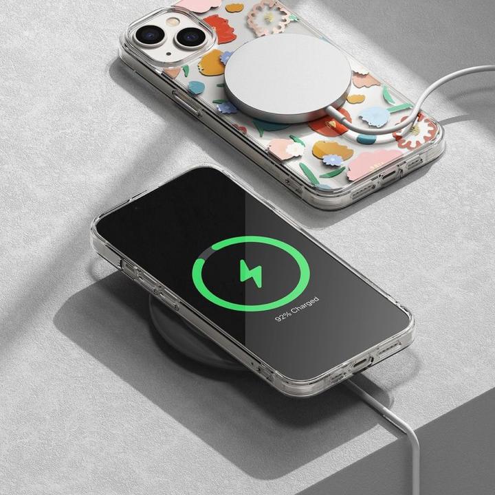 Actual product image Ringke Fusion Design Armored Sleeve Cover with Gel Frame for iPhone 14 Plus transparent (Floral) (FD) (Apple iPhone 14 Plus)