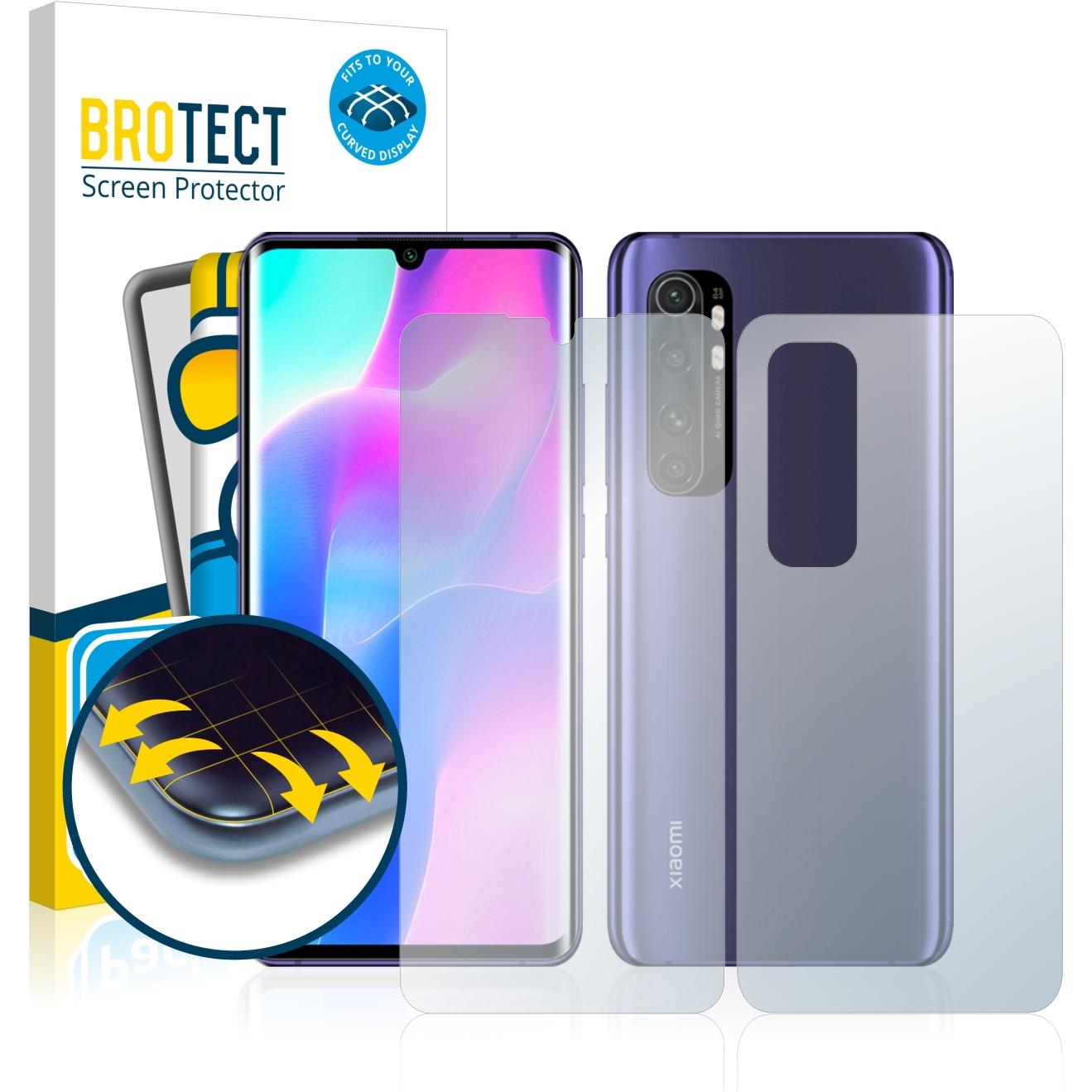 BROTECT Full-Cover Displayschutz (2 Stück, Xiaomi Mi Note 10 Lite), Smartphone Schutzfolie, Transparent