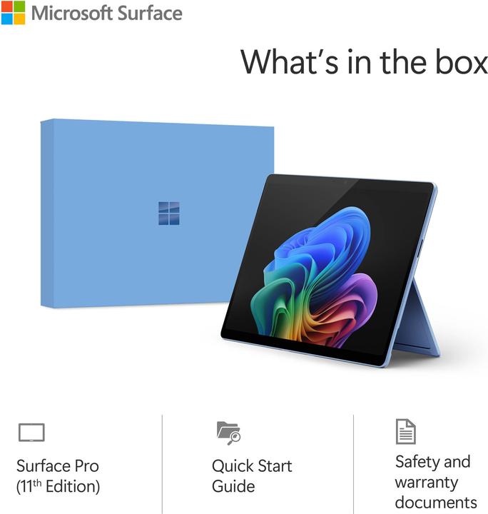 Actual product image Microsoft Surface Pro - Copilot+ PC (power supply sold separately) - 11th Edition (13", Snapdragon X Elite X1E-80-100, 16 GB, 1000 GB, Without keyboard layout)