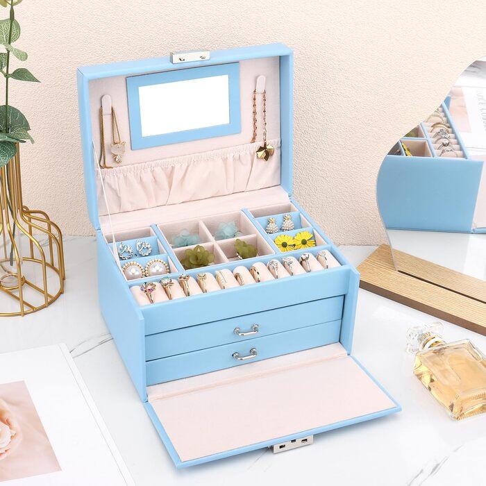 Actual product image Only-Bags.Store Jewellery box, jewellery box with drawers for ladies girls, PU leather jewellery box