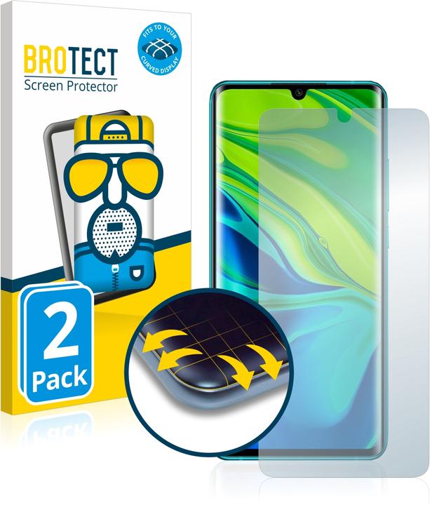 Produktbild BROTECT Full-Cover Displayschutz Matt (2 Stück, Xiaomi Mi Note 10)
