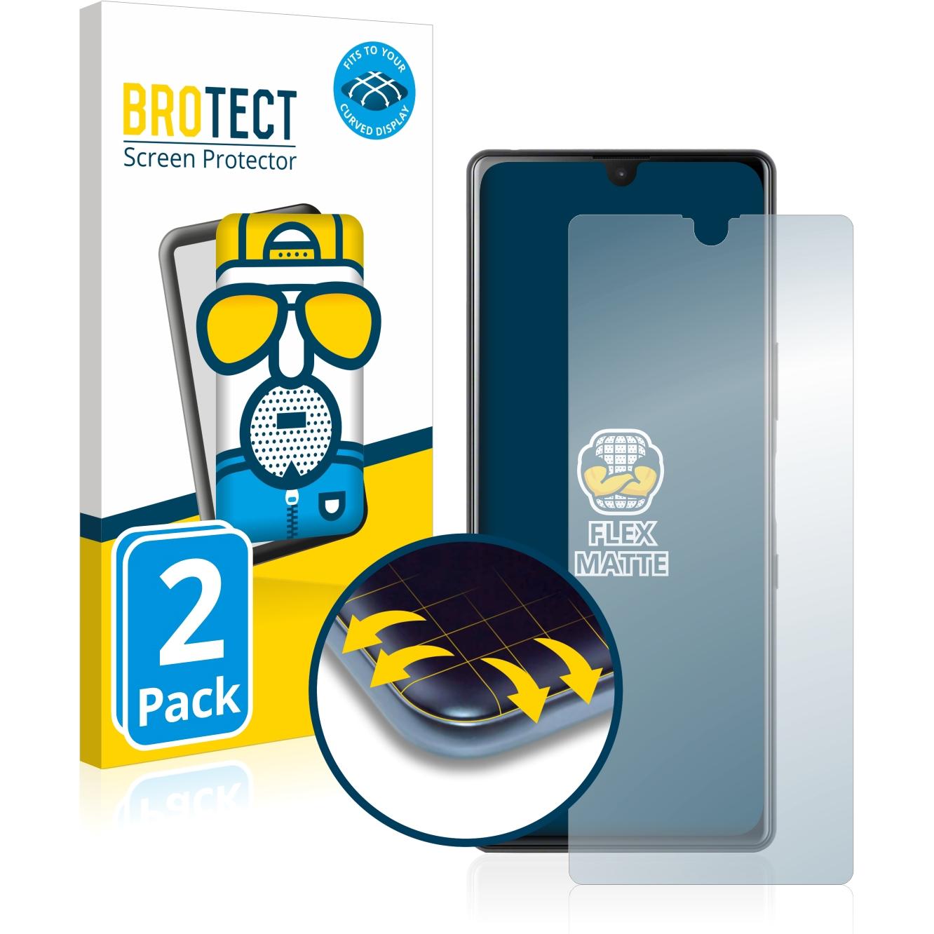BROTECT Full-Cover Displayschutz Matt (2 Stück, Sony Xperia L4), Smartphone Schutzfolie, Grau
