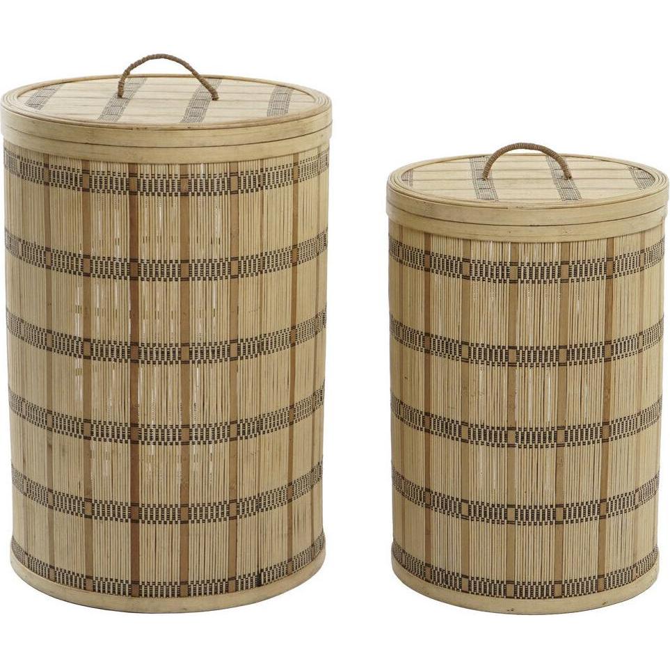 DKD Home Decor, Cesta, Basket set 40 x 40 x 63 cm Bamboo (40 x 40 x 40 x 63 cm)
