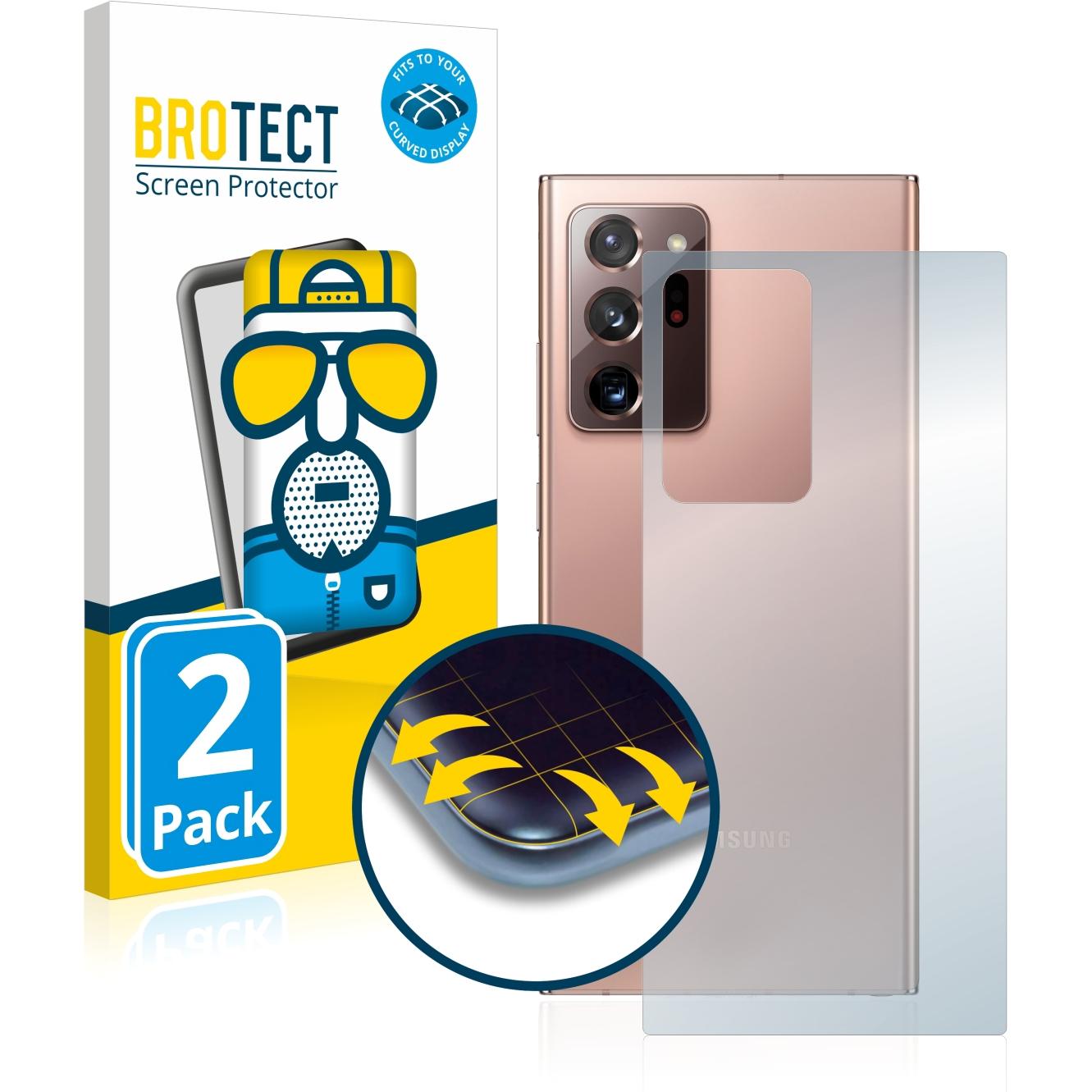 BROTECT Full-Cover Displayschutz Matt (2 Stück, Samsung Galaxy Note 20 Ultra 5G), Smartphone Schutzfolie, Grau