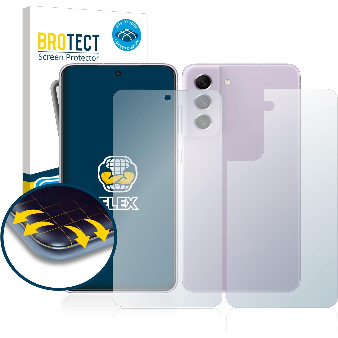 BROTECT Full-Cover Displayschutz (2 Stück, Samsung Galaxy S21 FE 5G), Smartphone Schutzfolie, Transparent