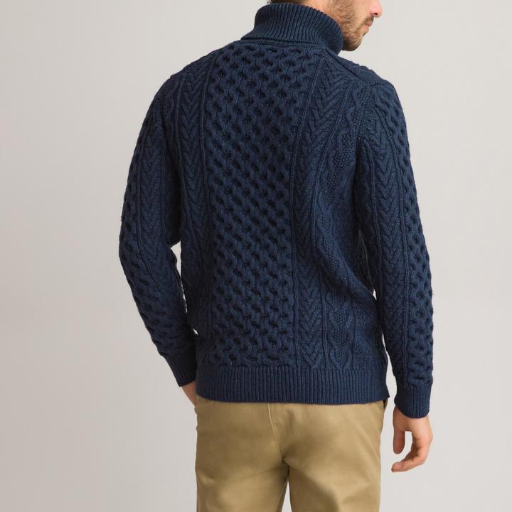 Image du produit La Redoute Collections Pull à col roulé avec motif torsadé (M)