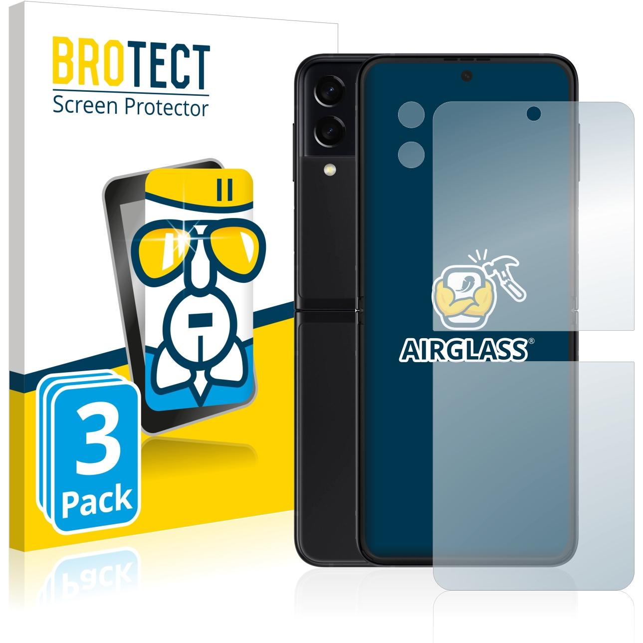 BROTECT AirGlass Panzerglasfolie (3 Stück, Samsung Galaxy S21), Smartphone Schutzfolie, Transparent