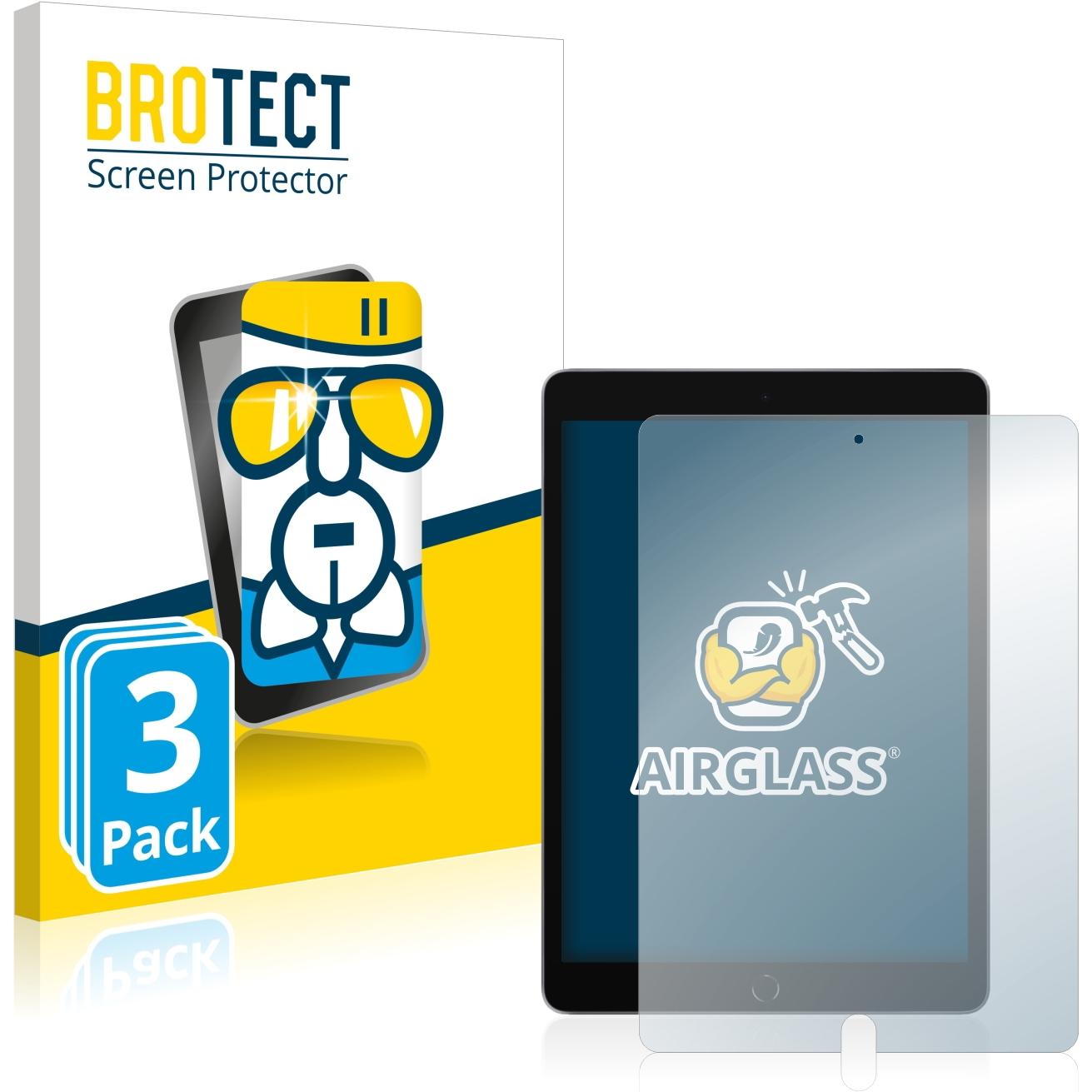 BROTECT AirGlass Panzerglasfolie (3 Stück, iPad 10.2), Tablet Schutzfolie