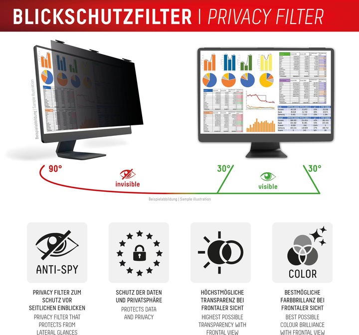 Produktbild Displex Privacy Safe, Desktop Monitor Blickschutzfilter (22", 16 : 10)