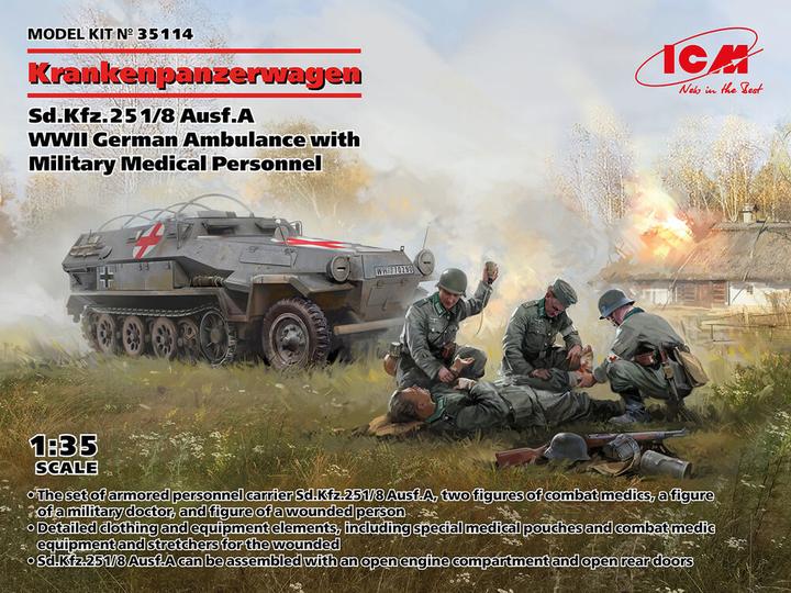 Immagine prodotto ICM Krankenpanzerwagen Sd.Kfz.251/8 Ausf.A, Ambulanza tedesca della Seconda Guerra Mondiale con