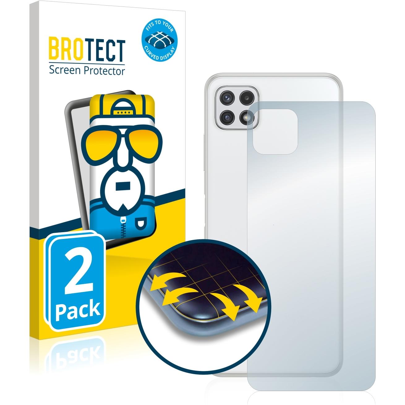 BROTECT Full-Cover Displayschutz (2 Stück, Samsung Galaxy A22 5G), Smartphone Schutzfolie, Transparent