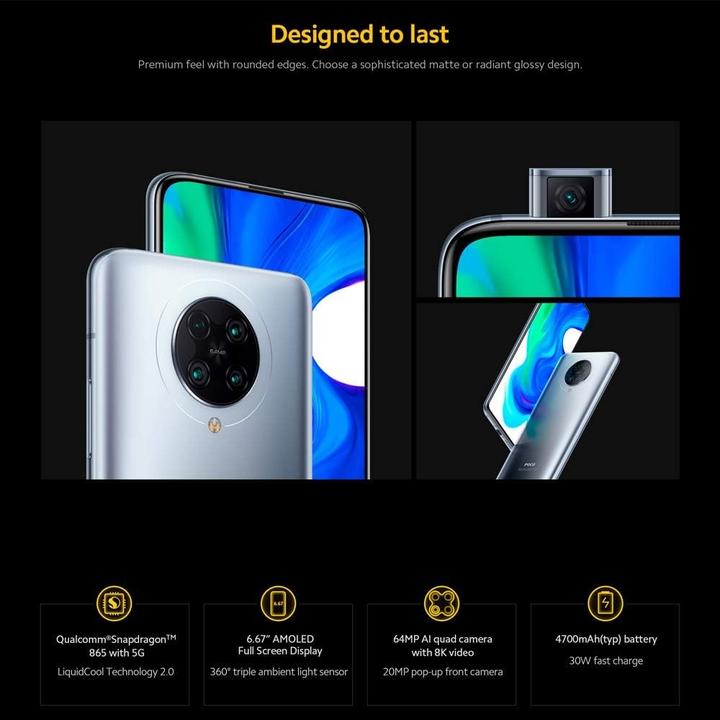 Actual product image Xiaomi Poco F2 Pro (128 GB, electric purple, 6.67", Dual SIM, 5G)