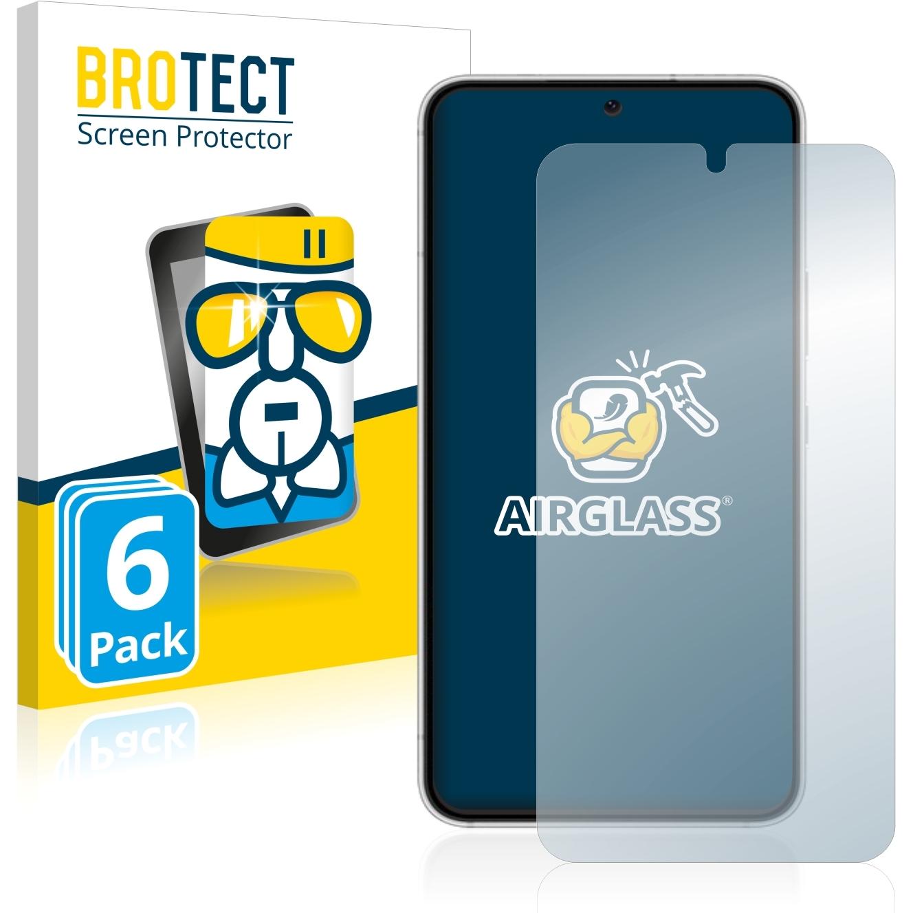BROTECT AirGlass Panzerglasfolie (6 Stück, Samsung Galaxy S22 5G), Smartphone Schutzfolie, Transparent