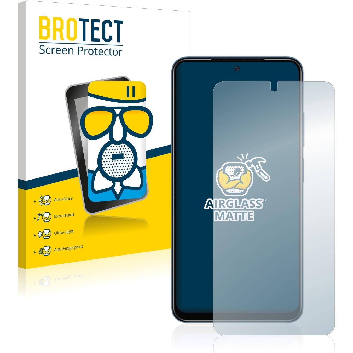 BROTECT AirGlass Panzerglasfolie Matt (1 Stück, Xiaomi Redmi Note 11), Smartphone Schutzfolie, Grau