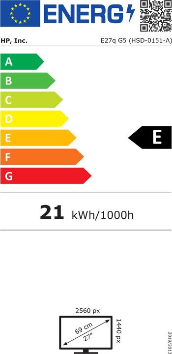 Energie-Label HP E27q G5 (2560 x 1440 Pixel, 27")
