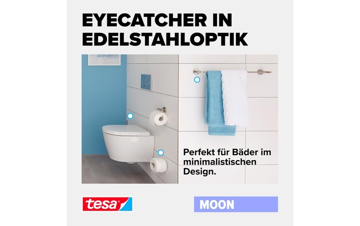 Image du produit tesa Crochet pour serviette MOON avec solution adhésive sans perçage
