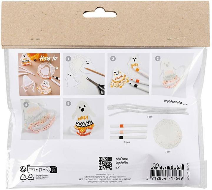 Image du produit Creativ Company Kit de bricolage Halloween Cartes de table fantômes