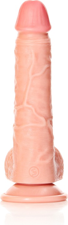 Actual product image RealRock Straight Realistic Dildo with Balls and Suction Cup - 8"/ 20.5 cm