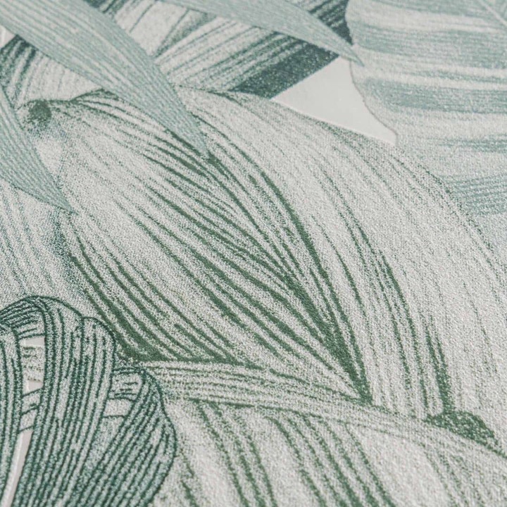 Actual product image A.S. Création Greenery with palm print in jungle look (53 x 1005 cm)